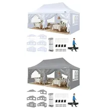 luxuskollektion Faltpavillon 3 x 6 m inkl. Seitenteile Blau