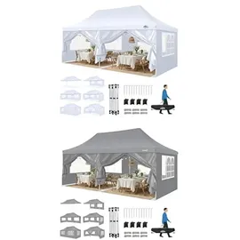 luxuskollektion Faltpavillon 3 x 6 m inkl. Seitenteile Blau