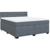 vidaXL Boxspringbett 180 x 200 cm Dunkelgrau