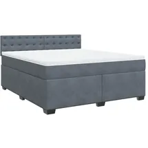 vidaXL Boxspringbett 180 x 200 cm Dunkelgrau