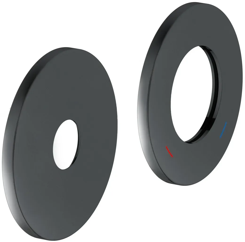 Keuco Rosetten-Set Edition 400 51516, 85 mm, rund Schwarzchrom gebürstet, 51516130091 51516130091