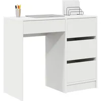 VidaXL Weißer Schreibtisch Weiß MDF Mittel Stauraum Rechteckig