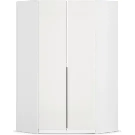 otto home Eckkleiderschrank OTTO HOME "Kleiderschrank Schrank Ankleidezimmer Schlafzimmer Garderobe AGORDO", weiß (alpinweiß, glas kristallweiß), B:117cm H:229cm T:117cm, Holzwerkstoff, Schränke, Eckkleiderschrank, mit Glastüren, voll ausgestattet mit viel Stauraum