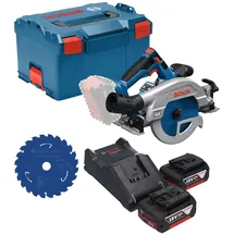 Bosch GKS 18V-57-2 GX Professional Akku Kreissäge 18 V 165 mm Brushless + 2x Akku 5,0 Ah + Ladegerät + L-Boxx