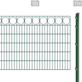 Arvotec Doppelstabmattenzaun EXCLUSIVE 120 zum Einbetonieren "Ring" mit Zierleiste, (Set, 21-St), Zaunhöhe 120 cm, Zaunlänge 2 - 60 m grün 20 m x 120 cm