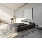 DeLife Polsterbettgestell Kalinea 140x200 cm Mikrofaser Taupe Vintage