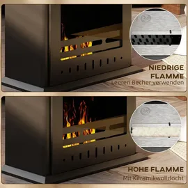 Homcom Ethanolkamin Freistehend Schwarz