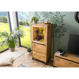 Massivmoebel24 Vitrine Villanders 65 x 40 x 148 cm Natur