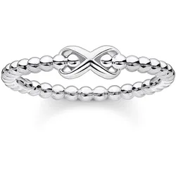 Thomas Sabo TR2320-001-21 Silber-Ring für Damen Kugeln mit Unendlichkeitszeichen, 56/17,8