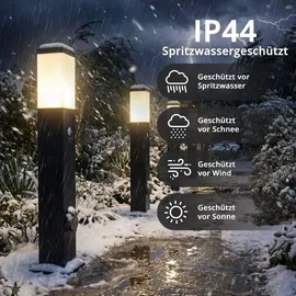 Grafner Wegeleuchte Aluminium 100 cm mit 2 Steckdosen und Bewegungsmelder schwarz anthrazit