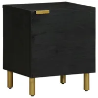 VidaXL Nachttisch Schwarz 40x33x46 cm Massivholz Mango