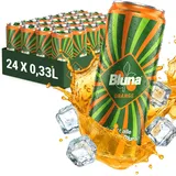 Bluna – Orangenlimonade mit Kohlensäure 24 x 330 ml in der Dose – Prickelnd-fruchtige Orangenlimo mit 3 % Fruchtgehalt – erfrischende, nicht zu süße Kult-Limo – frech, fruchtig & herrlich anders