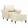 vidaXL Relaxsessel Kunstleder 60 x 60 x 60 cm Creme mit Hocker
