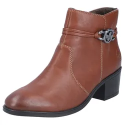 Stiefelette RIEKER, Damen, Gr. 41, braun (nussbraun), Lederimitat, klassisch, Schuhe, Ankleboots, Klassik-Stiefelette, Blockabsatz, Innenreißverschluss