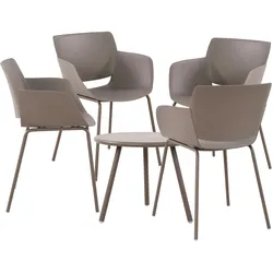 CLP Sitzgruppe Minota taupe/4 Stühle