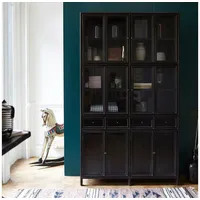 Tikamoon Geschirrschrank aus Mindi schwarz 120 cm hoch Buffet