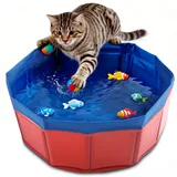 Katzenpool, Hundepool, 30×10 cm Faltbarer Haustierpool, Klein Planschbecken für Katzen Hund, Mini Katzen Pool Werden zum Baden, Planschen und zur Aufbewahrung (B)