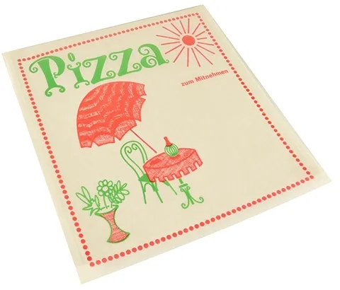 Papstar 3 X 100 Pizzataschen, Pergamin 30 cm x 30 cm "Cafeteria" fettdicht