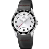 Festina F16906/A 34mm Edelstahlgehäuse Silber Silikonarmband Schwarz