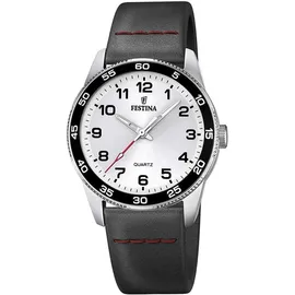 Festina F16906/A 34mm Edelstahlgehäuse Silber Silikonarmband Schwarz