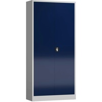 ClassiX Aktenschrank Metallschrank 2 Türen 4 Fachböden 194,5x92x42cm grau/enzianblau