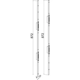 Winkhaus Rahmenteil für Euronut, Falzluft 11 mm (Schließblech) - Garnitur Schließbleche für 4 Schwenkriegel optisch durchgehend