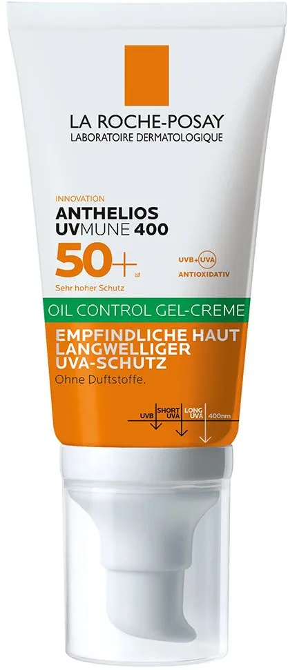 La Roche Posay Anthelios UV Mune 400 Oil Control Gel-Creme Sonnengel mit Lsf50+ für sehr hohen Schutz vor Uva- und UVB-Strahlen, für ölige Haut