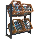Quick Star Getränkekistenregal 71x30x90cm für 4 Kästen Getränkekistenhalter Standregal
