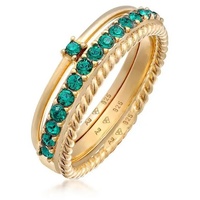 Elli Ring 925 Sterling Silber Ring Set in Gold | Gr.: 56