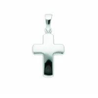 Kreuzkette ADELIA ́S "Halskette - 585 Weißgold Kreuzkette mit Kreuz Anhänger aus", silber, Halsketten, Damen, Gold Weißgold 585, Gold, Weißgold 585, Kreuzkette, Schmuckset mit bis 45 cm stufenlos verstellbarer 925 Silber Halskette
