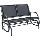 Outsunny Schaukelbank 2-Sitzer Gartenbank Gartenschaukel Sitzbank Metall Gartenmöbel Schwarz 120 x 70 x 88 cm