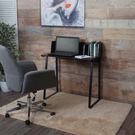 MCW Schreibtisch HWC-K69, Laptoptisch Bürotisch, 82x51cm 3D-Struktur, Metall MDF ~ schwarz