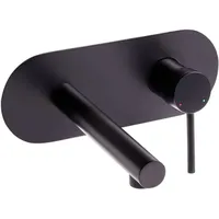 Beliani - Wandarmatur für Waschbecken schwarz Messing 3 Löcher Einhebelmischer