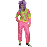 Foxxeo Pinkes 80er Jahre Trainingsanzug Kostüm für Damen - Größe S-XXL - Fasching Karneval Bad Taste Motto Party - Größe L - L