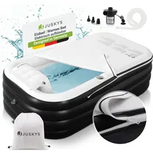 Juskys Aufblasbare Badewanne M - Outdoor Wanne faltbare, mobile Eistonne mit Rückenlehne