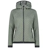 cmp f.illi campagnolo CMP - Knit Tech Damen Fleece Jacke mit fester Kapuze, Mineral-Bianco, 50