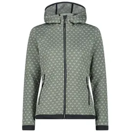 cmp f.illi campagnolo CMP - Knit Tech Damen Fleece Jacke mit fester Kapuze, Mineral-Bianco, 50