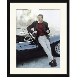 ANY IMAGE Digitaldruck »Steve McQueen«, Rahmen: Buchenholz, Schwarz