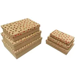 Geschenkkarton Kraftpapier natur PBS 55427   6tlg Flach sortiert