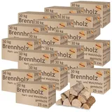 Brennholz Gemischt Kaminholz 5-500 kg Buche Eiche Birke Kiefer Fichte Holz Für Ofen und Kamin Kaminofen Feuerschale Grill Feuerholz 25 cm Wood Kammergetrocknet Flameup, Menge:500 kg