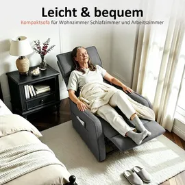 MCombo Fernsehsessel 7027 Stoff 67,5 x 105 x 86,5 cm Grau elektrisch mit Massage & Heizung