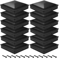 Bonna pfostenkappen 7x7CM, 24Stück Pfostenkappe, Plastik Abdeckkappen für Zaunpfosten mit Schrauben | Schwarz (24pcs)
