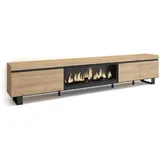 SKRAUT HOME Tv-Schrank, Eiche, Holzwerkstoff, Rechteckig, 35x57x288 cm, Wohnzimmer, Wohnwände, Lowboards, Lowboards stehend