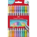 Faber-Castell 151112 - Filzstifte Set Pastell, 10 Doppelfasermaler für Kinder und Erwachsene