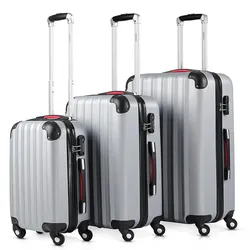 Hard Shell Suitcase Set Baseline 3Pcs Silver 34L, 68L, 89L