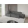 altdecor Ecksofa Cord mit Schlaffunktion 3-Sitzer Dunkelgrau