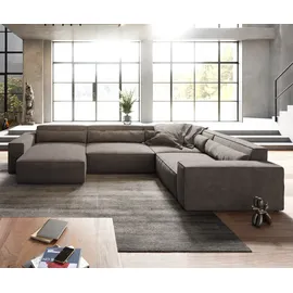 DeLife Wohnlandschaft Sirpio XL 360x260 cm Mikrofaser Khakibraun Recamiere variabel, Wohnlandschaften