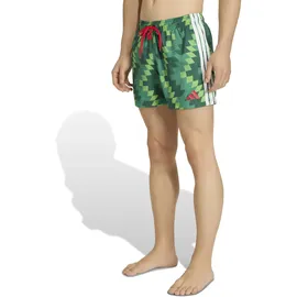 adidas Badeshorts Football-Inspired Graphic Semi Solar Green/Better Scarlet M