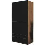Priess Wäscheschrank Barcelona 94 x 193 x 54 cm Braun/Schwarz