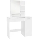 ML-Design Schminktisch Mit Spiegel, Frisiertisch Mit Schublade, 90 X 38 X 138 Cm, Weiß, Modern, Frisierkommode, Schminkkommode, Make-up Tisch, Schminktischset, Kosmetiktisch Mit Unterschrank